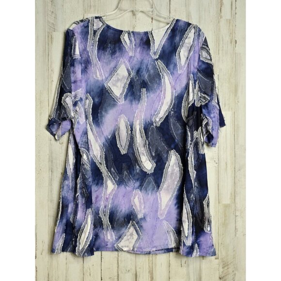 Leo & Nicole Textured Top 2X Short Sleeve Business Casual Church - Picture 5 of 8